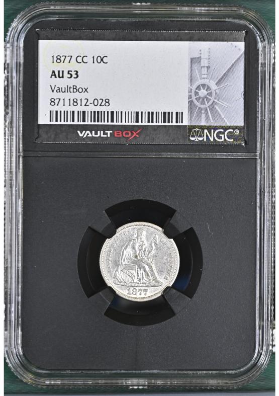 1877-CC 10C NGC AU53 FRONT
