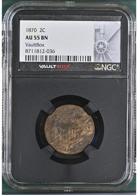 1870 2C NGC AU55BN FRONT