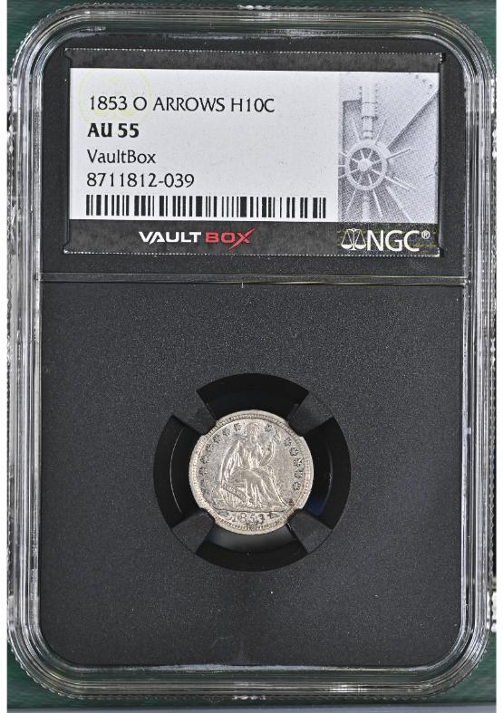 1853-O ARROWS H10C NGC AU55 FRONT