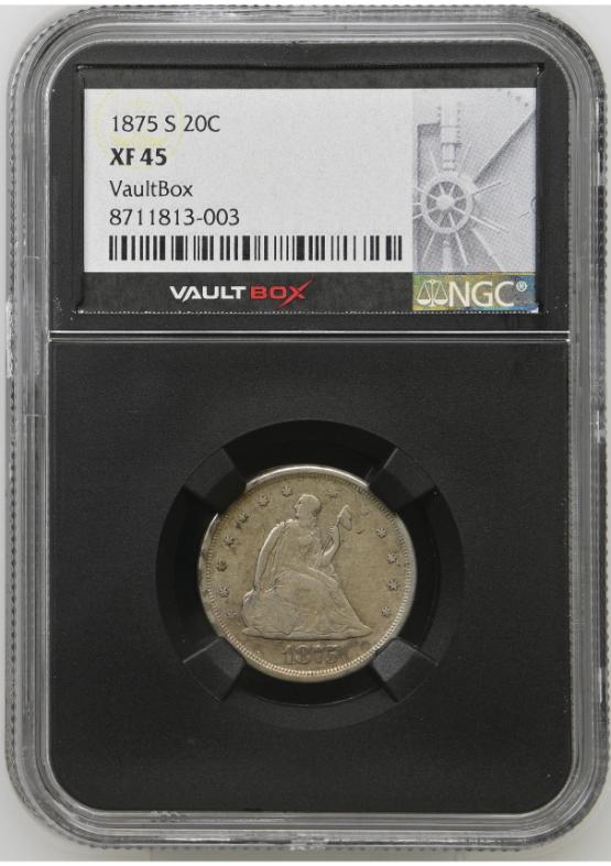 1875-S 20C NGC XF45 FRONT