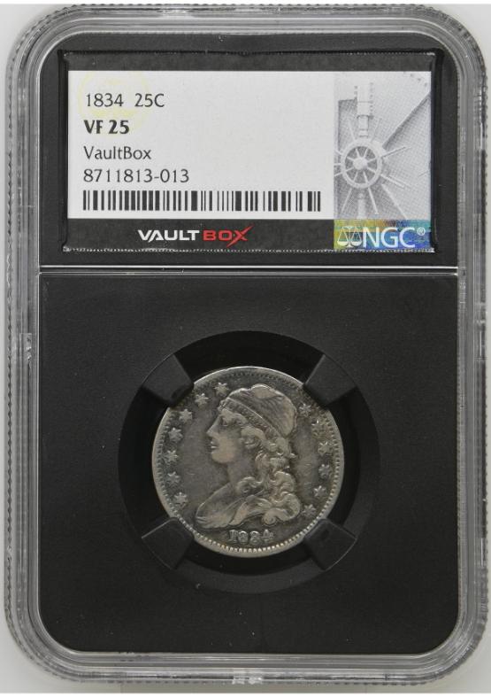 1834 25C NGC VF25 FRONT