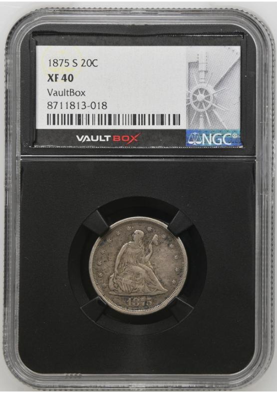 1875-S 20C NGC XF40 FRONT