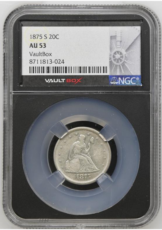 1875-S 20C NGC AU53 FRONT