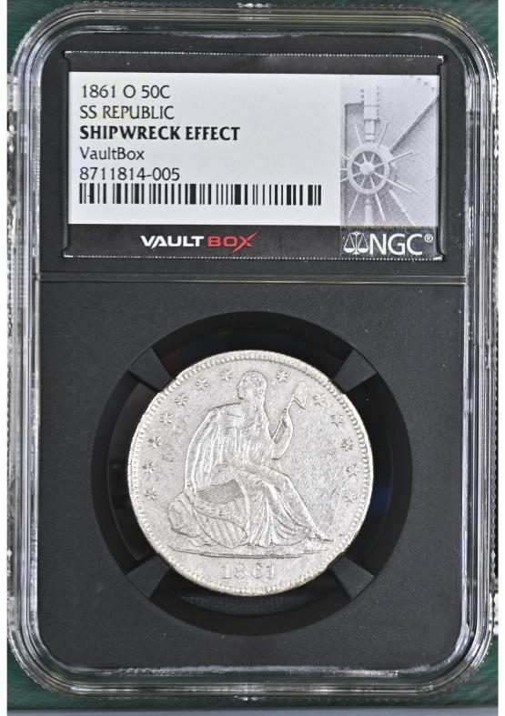 1861-O 50C SS REPUBLIC NGC ShipwreckEffect FRONT