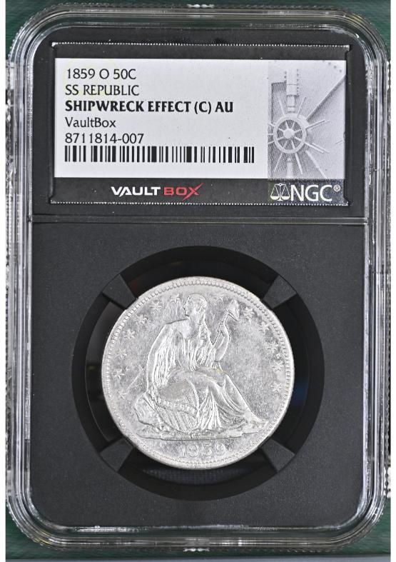 1859-O 50C SS REPUBLIC NGC SHIPWRECKEFFECT(C)AU FRONT