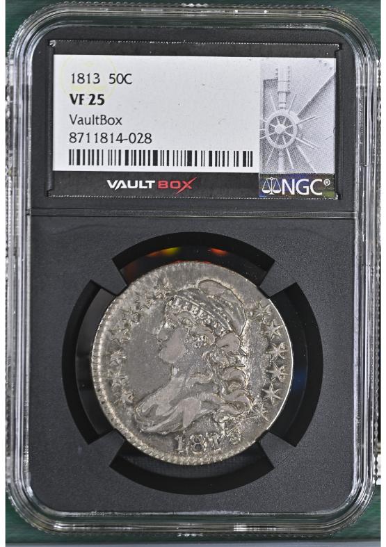 1813 50C NGC VF25 FRONT