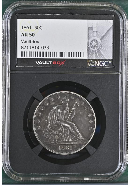 1861 50C NGC AU50 FRONT