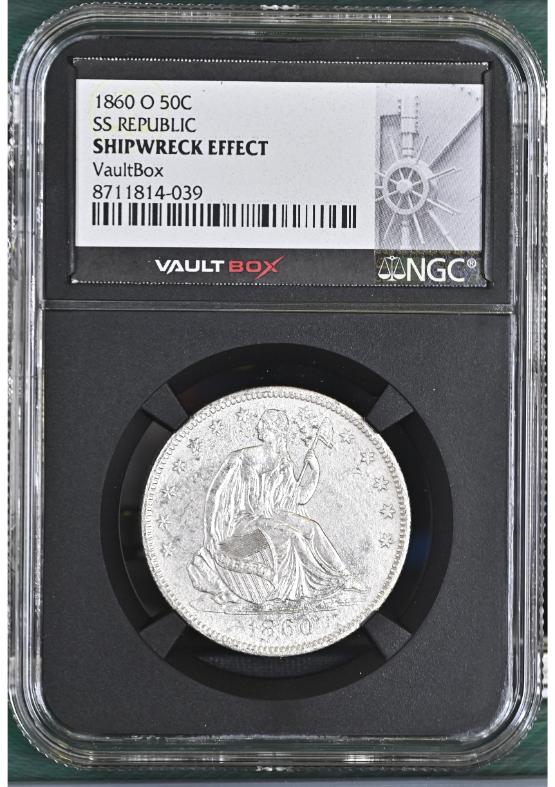 1860-O 50C SS REPUBLIC NGC ShipwreckEffect FRONT