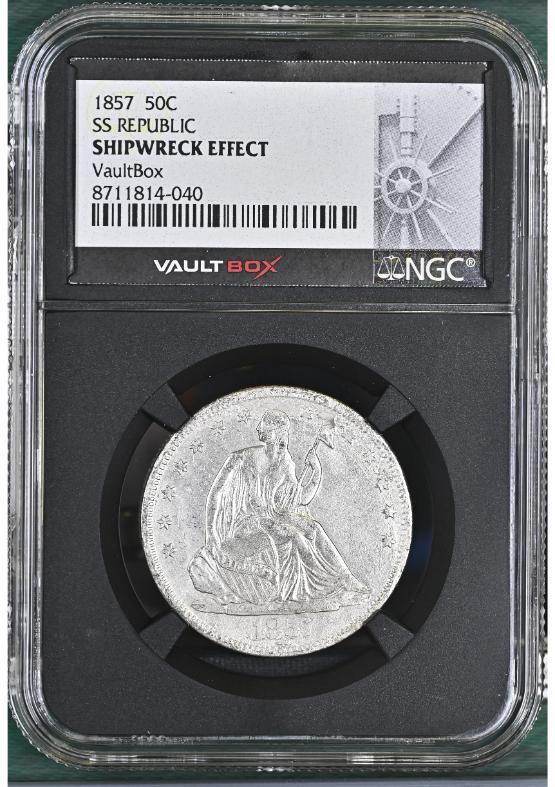 1857 50C SS REPUBLIC NGC ShipwreckEffect FRONT