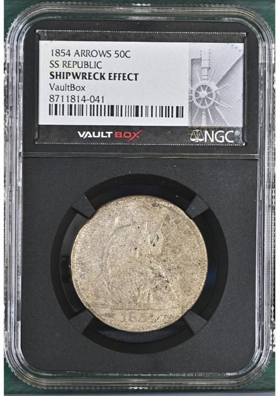 1854 ARROWS 50C SS REPUBLIC NGC SHIPWRECKEFFECT FRONT