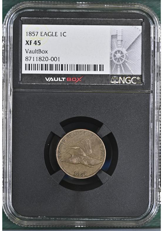1857 EAGLE 1C NGC XF45 FRONT