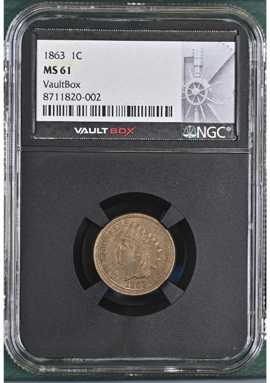 1863 1C NGC MS61 FRONT