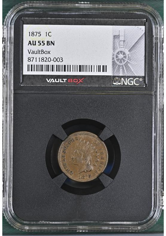 1875 1C NGC AU55BN FRONT