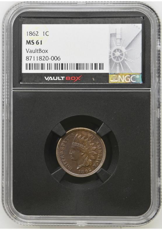 1862 1C NGC MS61 FRONT