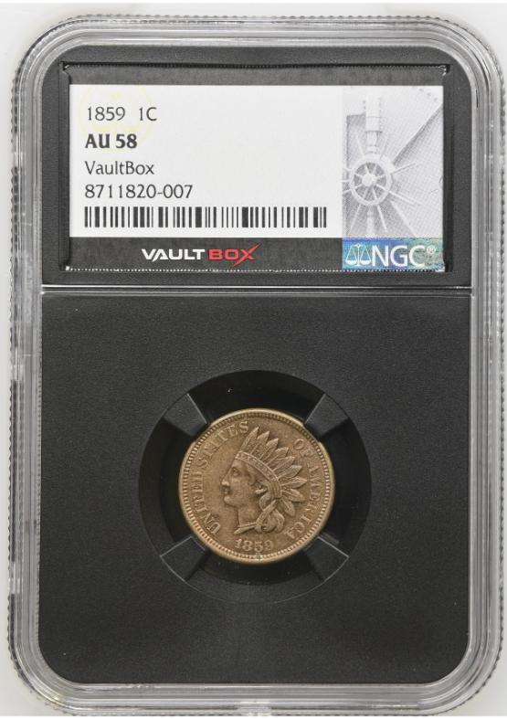 1859 1C NGC AU58 FRONT