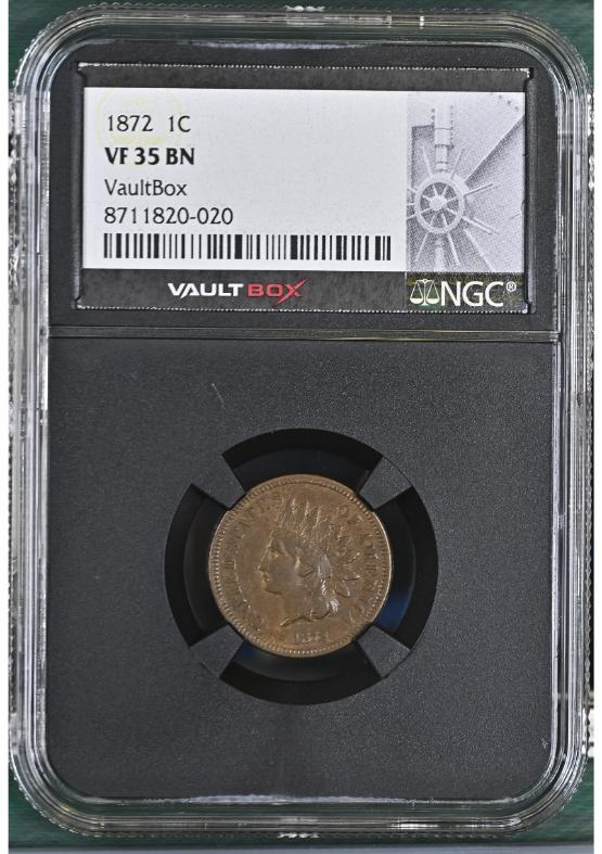 1872 1C NGC VF35BN FRONT