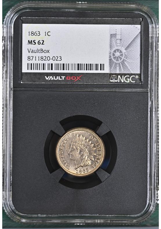 1863 1C NGC MS62 FRONT