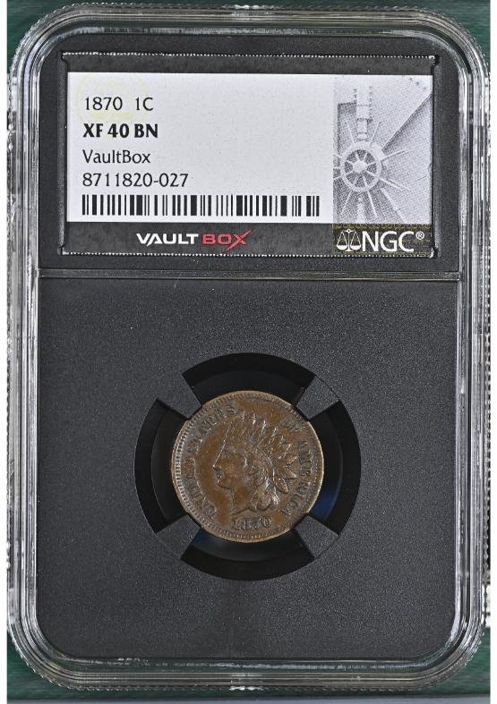 1870 1C NGC XF40BN FRONT