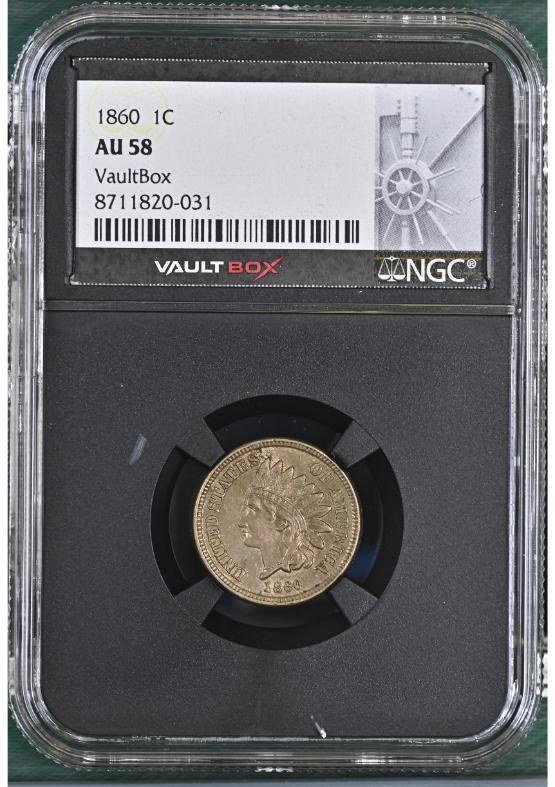 1860 1C NGC AU58 FRONT