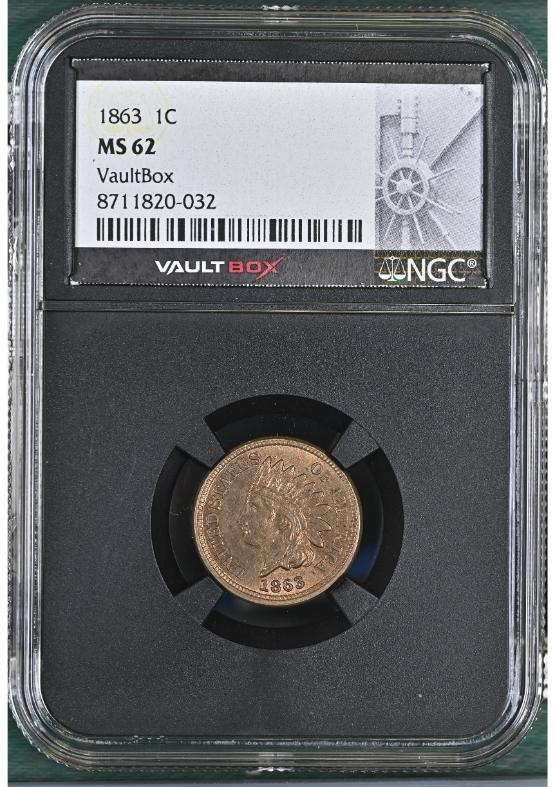 1863 1C NGC MS62 FRONT