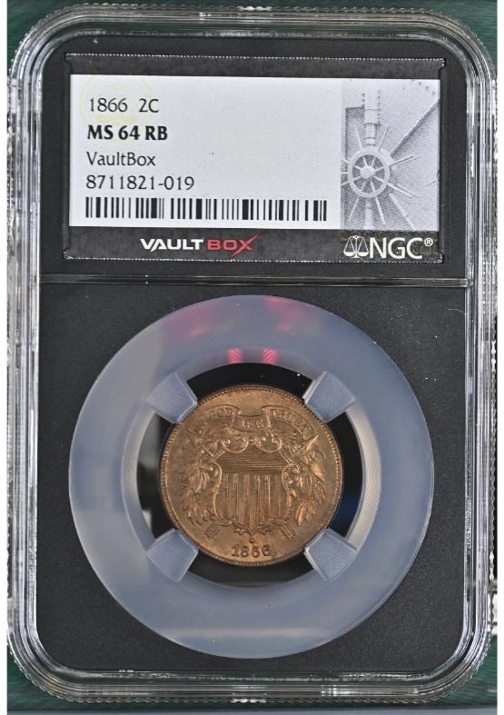 1866 2C NGC MS64RB FRONT