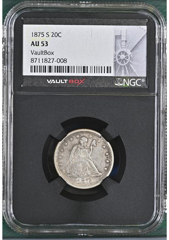 1875-S 20C NGC AU53 FRONT