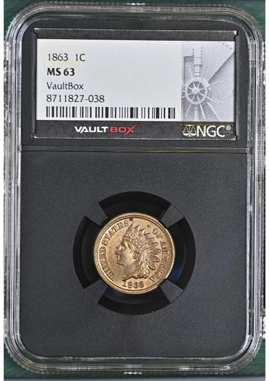 1863 1C NGC MS63 FRONT