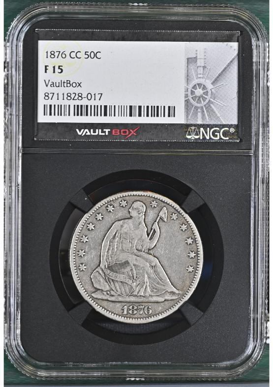 1876-CC 50C NGC F15 FRONT