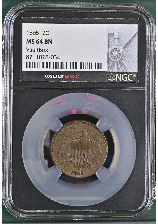 1865 2C NGC MS64BN FRONT