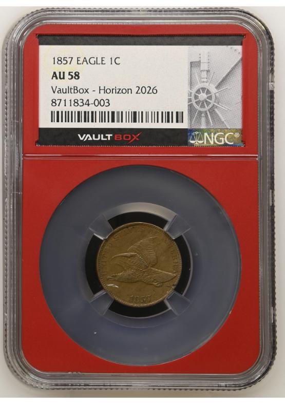 1857 EAGLE 1C NGC AU58 FRONT