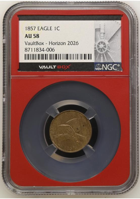 1857 EAGLE 1C NGC AU58 FRONT