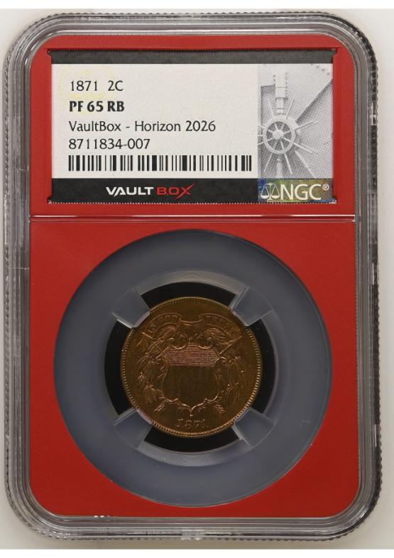 1871 2C NGC PF65RB FRONT