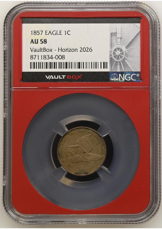 1857 EAGLE 1C NGC AU58 FRONT