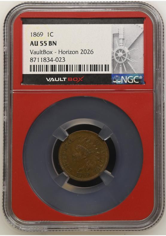 1869 1C NGC AU55BN FRONT