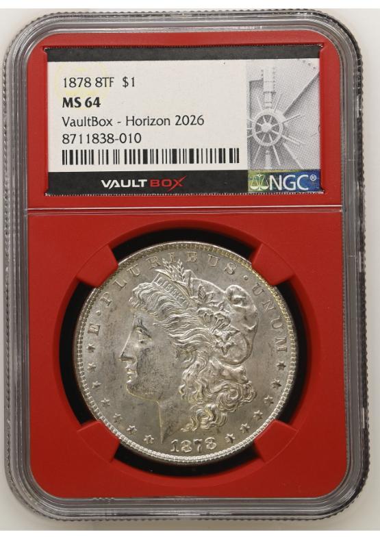 1878 8TF $1 NGC MS64 FRONT