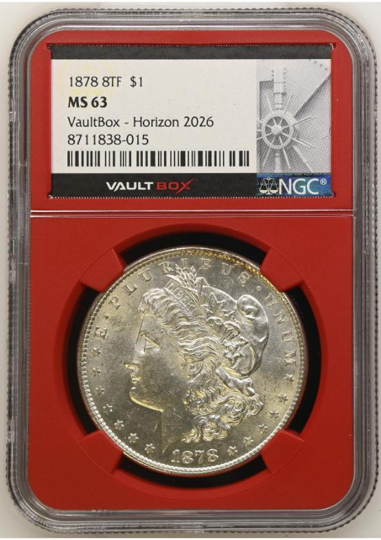 1878 8TF $1 NGC MS63 FRONT