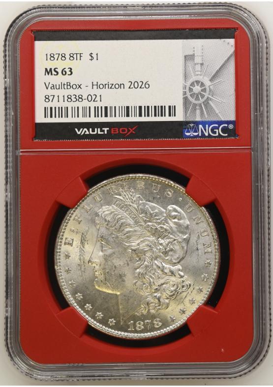 1878 8TF $1 NGC MS63 FRONT