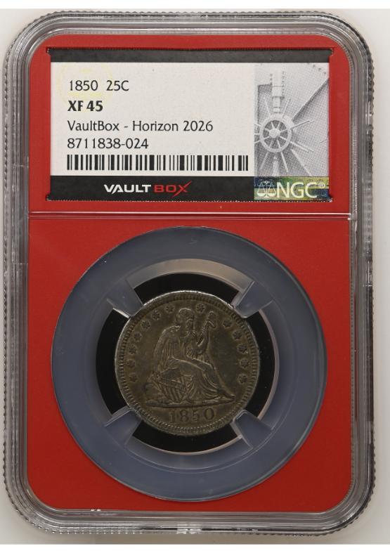 1850 25C NGC XF45 FRONT