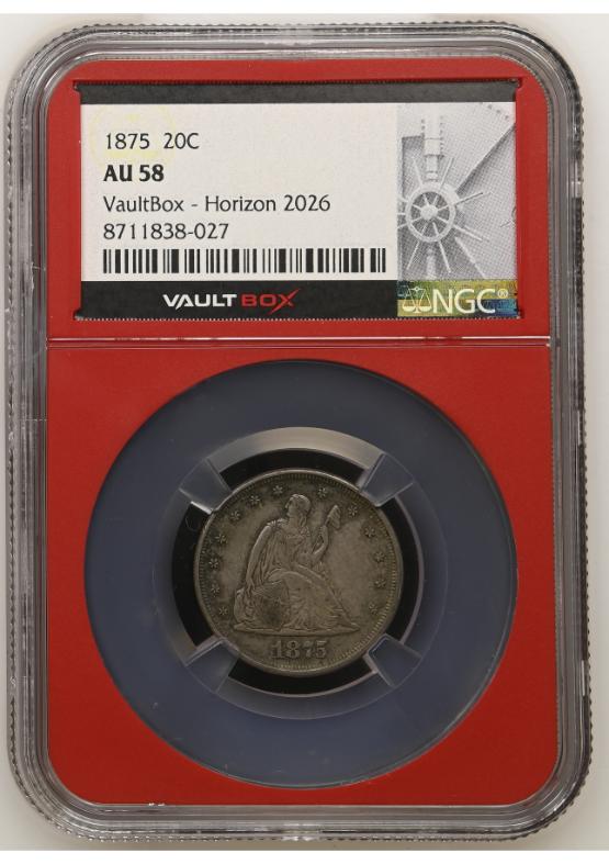 1875 20C NGC AU58 FRONT