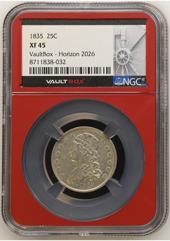 1835 25C NGC XF45 FRONT