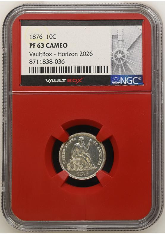 1876 10C NGC PF63 CAMEO FRONT