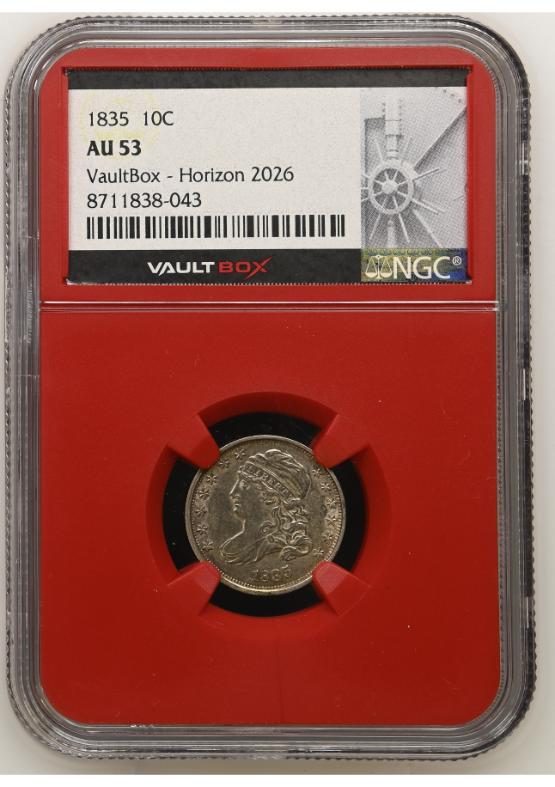 1835 10C NGC AU53 FRONT