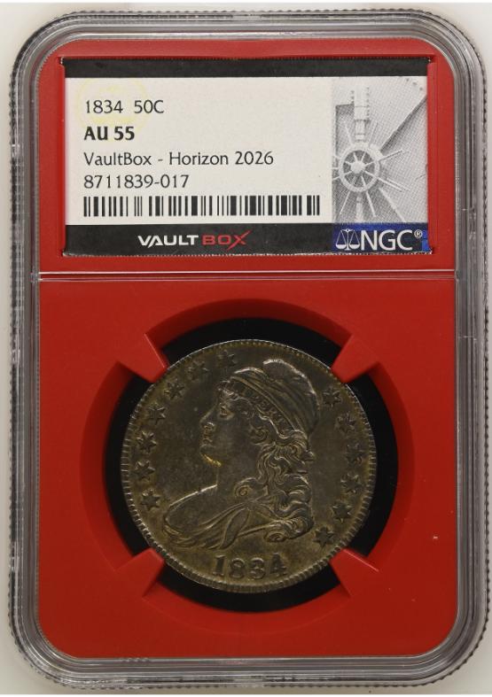 1834 50C NGC AU55 FRONT