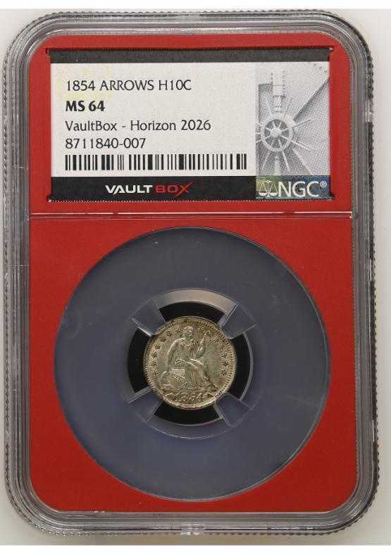 1854 ARROWS H10C NGC MS64 FRONT