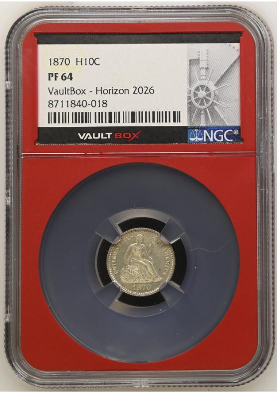 1870 H10C NGC PF64 FRONT
