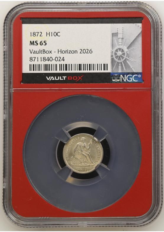 1872 H10C NGC MS65 FRONT