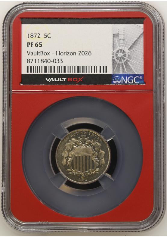 1872 5C NGC PF65 FRONT