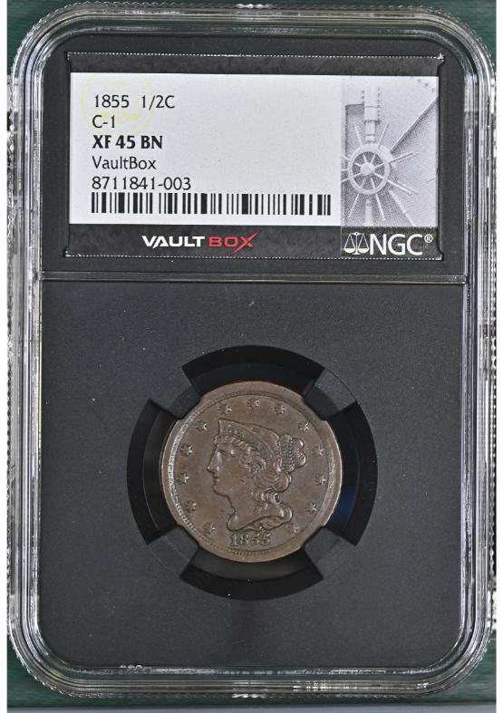 1855 1/2C C-1 NGC XF45BN FRONT