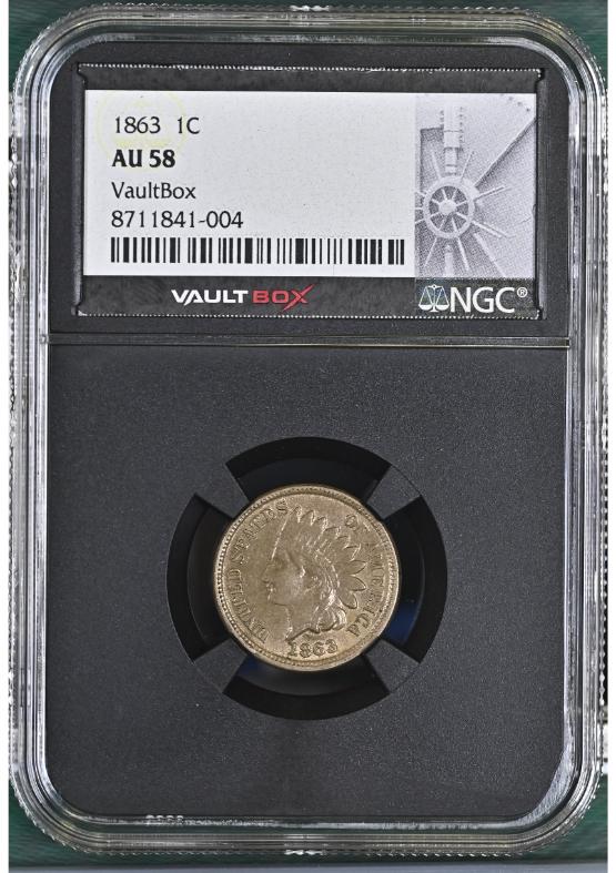 1863 1C NGC AU58 FRONT