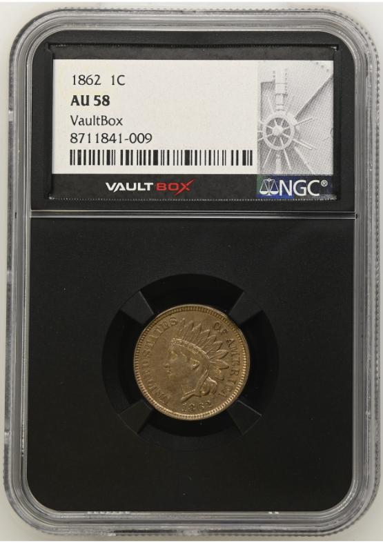 1862 1C NGC AU58 FRONT